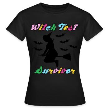 Test de sorcière Sorcellerie Balai de sorcière - T-shirt Femme - noir - Devant - AI Model Female 172 dark (172cm)
