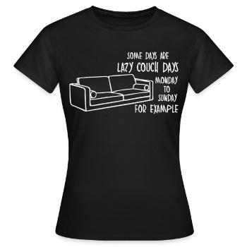 Canapé Blague Canapé paresseux - T-shirt Femme - noir - Devant - AI Model Female 172 dark (172cm)