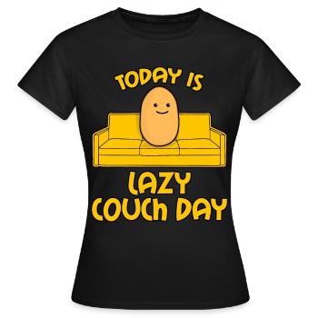 Potato Couch Sofa - Frauen T-Shirt - Schwarz - Vorne - AI Model Female 172 dark (172cm)