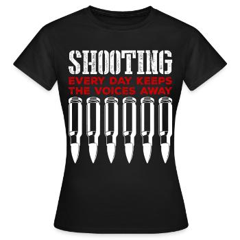 Armes à feu Armes Pistolet Fusil Arme à feu Pistolet - T-shirt Femme - noir - Devant - AI Model Female 172 dark (172cm)