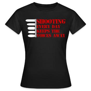 Armes à feu Pistolet Fusil Armes Arme à feu Pistolet - T-shirt Femme - noir - Devant - AI Model Female 172 dark (172cm)