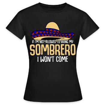 Mexique Sombrero Mexicains Mexicains - T-shirt Femme - noir - Devant - AI Model Female 172 dark (172cm)