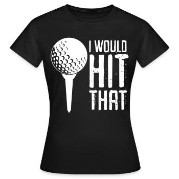 Balle de golf de club de golf - T-shirt Femme - noir - Devant - AI Model Female 172 dark (172cm)