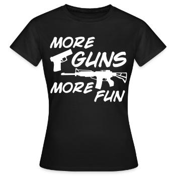 Armes à feu Pistolet Pistolet Fusil Armes Arme à feu - T-shirt Femme - noir - Devant - AI Model Female 172 dark (172cm)