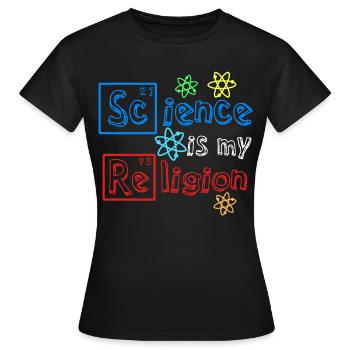 Science Athée Athéisme Agnostique Athéisme - T-shirt Femme - noir - Devant - AI Model Female 172 dark (172cm)