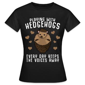 Hérissons Hérisson - T-shirt Femme - noir - Devant - AI Model Female 172 dark (172cm)