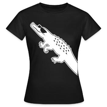 Alligator avec lunettes de soleil Alligators - T-shirt Femme - noir - Devant - AI Model Female 172 dark (172cm)