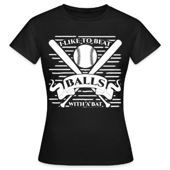 Battes de baseball et baseball - T-shirt Femme - noir - Devant - AI Model Female 172 dark (172cm)