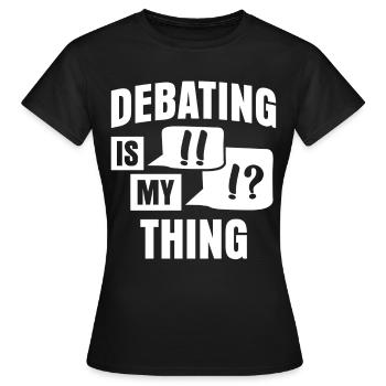 Club de débat Discussion Équipe de débat - T-shirt Femme - noir - Devant - AI Model Female 172 dark (172cm)
