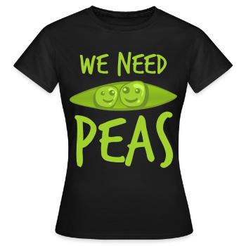 Pois Végétarien Vegan Pois - T-shirt Femme - noir - Devant - AI Model Female 172 dark (172cm)