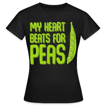 Pois Pois Vegan Végétarien - T-shirt Femme - noir - Devant - AI Model Female 172 dark (172cm)