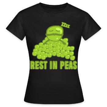 Pois Dormants Végétariens Pois Végétaliens - T-shirt Femme - noir - Devant - AI Model Female 172 dark (172cm)