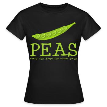 Vegetarian Vegan Peas Pea - Frauen T-Shirt - Schwarz - Vorne - AI Model Female 172 dark (172cm)