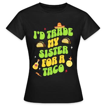 Taco - Frauen T-Shirt - Schwarz - Vorne - AI Model Female 172 dark (172cm)