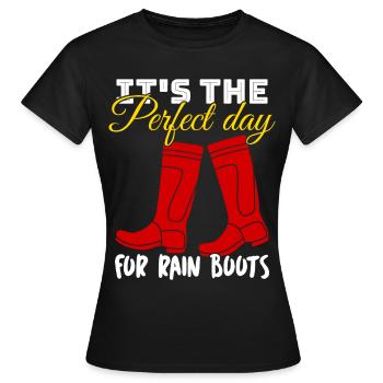 Rain Boots Rain Boot - Women's T-Shirt - black - Front - AI Model Female 172 dark (172cm)