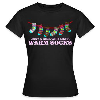 Winter Socks Sock Wool Socks - Women's T-Shirt - black - Front - AI Model Female 172 dark (172cm)