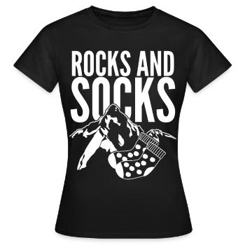 Chaussettes d’hiver Rocks Chaussettes de randonnée en laine - T-shirt Femme - noir - Devant - AI Model Female 172 dark (172cm)