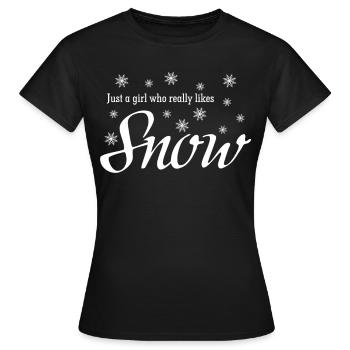 Neige Hiver Flocon De Neige Flocons De Neige - T-shirt Femme - noir - Devant - AI Model Female 172 dark (172cm)