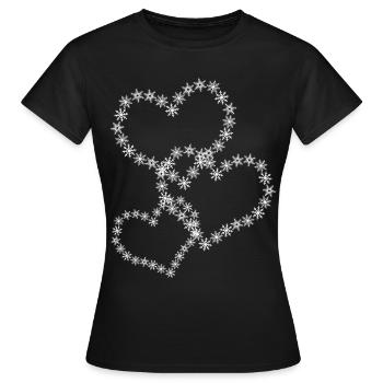 Coeurs de neige Flocon de neige Flocons de neige - T-shirt Femme - noir - Devant - AI Model Female 172 dark (172cm)