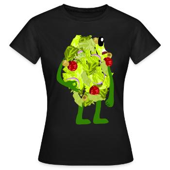 Salades Salades Circle Game Vegan - T-shirt Femme - noir - Devant - AI Model Female 172 dark (172cm)