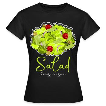 Salade Vegan Salades Végétariennes - T-shirt Femme - noir - Devant - AI Model Female 172 dark (172cm)