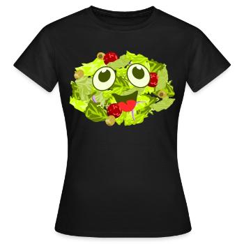 Salade Salades Mignonnes Vegan - T-shirt Femme - noir - Devant - AI Model Female 172 dark (172cm)