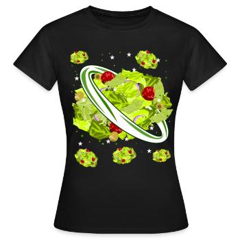 Salade Végétarienne Salades Vegan - T-shirt Femme - noir - Devant - AI Model Female 172 dark (172cm)