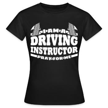 Moniteur d’auto-école Joke Driving School - T-shirt Femme - noir - Devant - AI Model Female 172 dark (172cm)