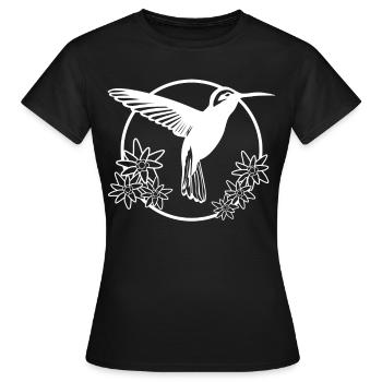 Colibri Fleurs Colibris - T-shirt Femme - noir - Devant - AI Model Female 172 dark (172cm)
