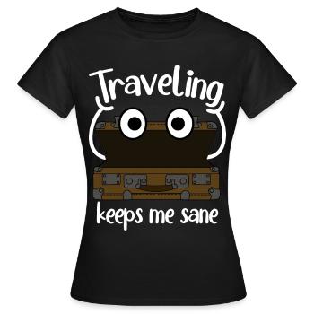 Valise Bagages Valises Tavelling - T-shirt Femme - noir - Devant - AI Model Female 172 dark (172cm)