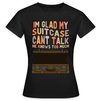 Valise Bagages Tavelling - T-shirt Femme - noir - Devant - AI Model Female 172 dark (172cm)