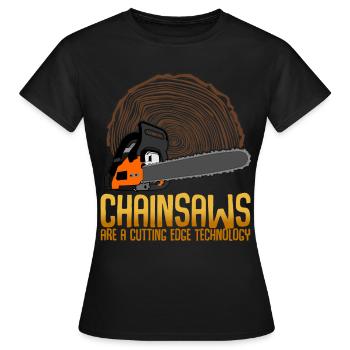 Chain Saw Chainsaw Lumberjack - Women's T-Shirt - black - Front - AI Model Female 172 dark (172cm)
