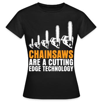 Chainsaw Lumberjack Chain Saw - Women's T-Shirt - black - Front - AI Model Female 172 dark (172cm)