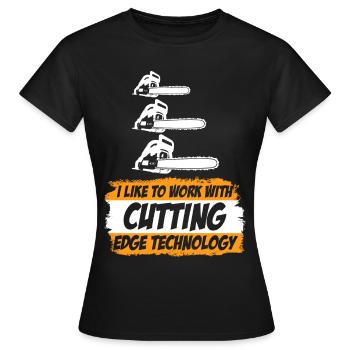 Chainsaw Chain Saw Lumberjack - Women's T-Shirt - black - Front - AI Model Female 172 dark (172cm)
