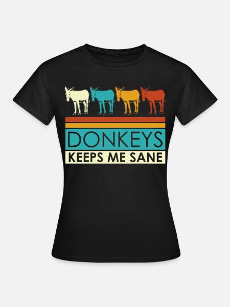 Âne Ânes rétro - T-shirt Femme - noir