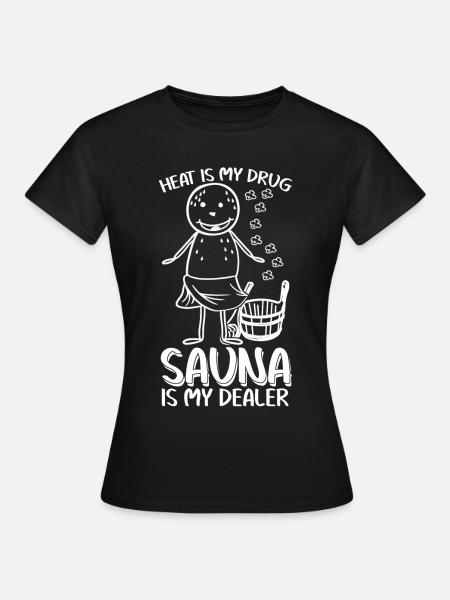 Sauna Wellness Joke Saunas - Dame-T-shirt - sort