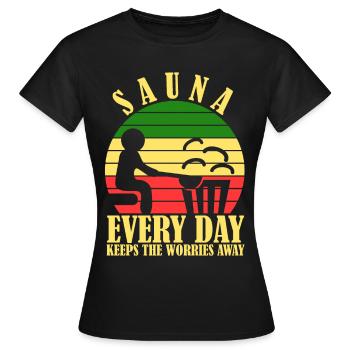 Sauna Bien-être - T-shirt Femme - noir - Devant - AI Model Female 172 dark (172cm)