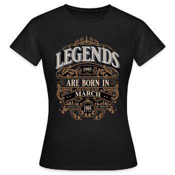 1995 März Geboren Geburtstag Geburtsjahr - Frauen T-Shirt - Schwarz - Vorne - AI Model Female 172 dark (172cm)