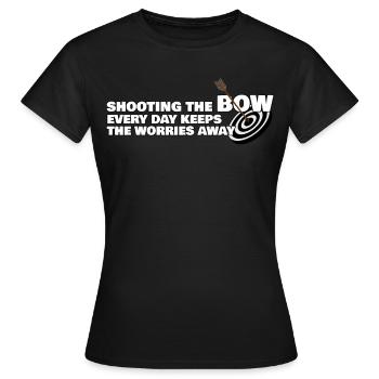 Arc à poulies arc long tir à l’arc - T-shirt Femme - noir - Devant - AI Model Female 172 dark (172cm)