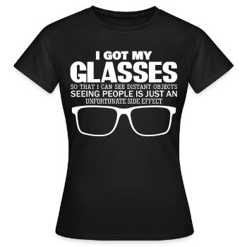 Misanthrope Lunettes Lunettes Optique - T-shirt Femme - noir - Devant - AI Model Female 172 dark (172cm)