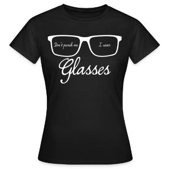 Lunettes Lunettes Optique Lunettes - T-shirt Femme - noir - Devant - AI Model Female 172 dark (172cm)