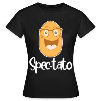 Pommes de terre Lunettes Lunettes Optiques - T-shirt Femme - noir - Devant - AI Model Female 172 dark (172cm)