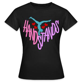 Gymnast Handstands Handstand Gymnastics - Women's T-Shirt - black - Front - AI Model Female 172 dark (172cm)