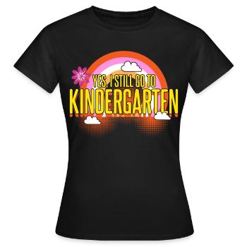 École maternelle et maternelle - T-shirt Femme - noir - Devant - AI Model Female 172 dark (172cm)