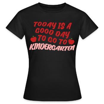 École maternelle Maternelle École maternelle - T-shirt Femme - noir - Devant - AI Model Female 172 dark (172cm)