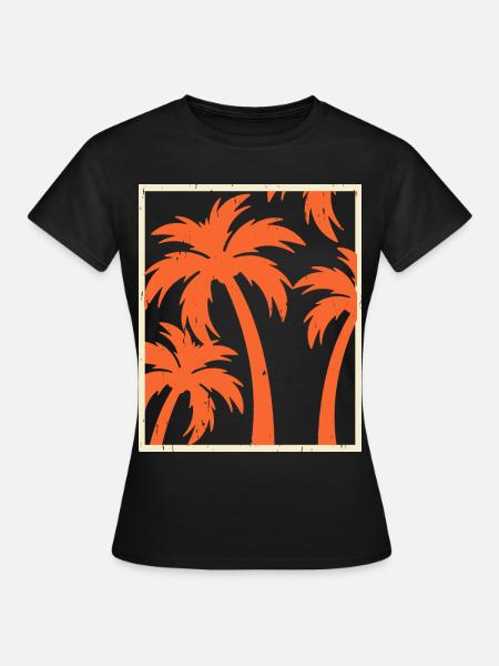 Palmen - Frauen T-Shirt - Schwarz