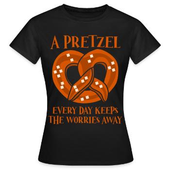 Bretzels de Bavière Bretzel - T-shirt Femme - noir - Devant - AI Model Female 172 dark (172cm)
