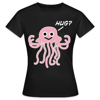 Méduses Hug Méduses Méduses Méduses - T-shirt Femme - noir - Devant - AI Model Female 172 dark (172cm)
