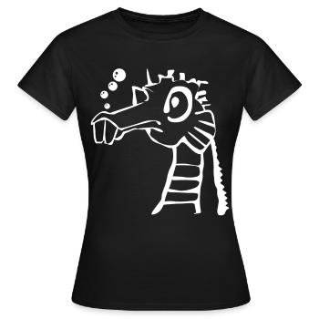 Hippocampe Drôle Hippocampes - T-shirt Femme - noir - Devant - AI Model Female 172 dark (172cm)