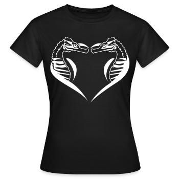 Hippocampe Coeur Hippocampes - T-shirt Femme - noir - Devant - AI Model Female 172 dark (172cm)